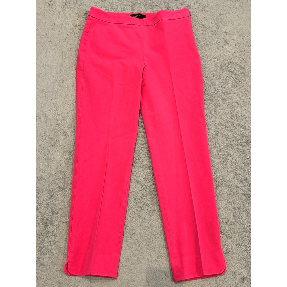 Talbots Pink Chatham Ankle Pants Womens 2 Slacks Side Zip Preppy Career Office